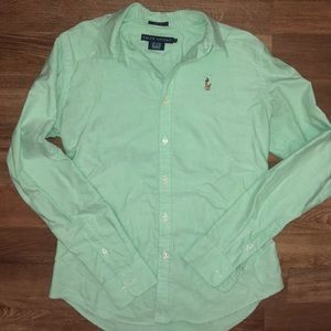 Green Slim Fit Ralph Lauren Slim Fit Button Up